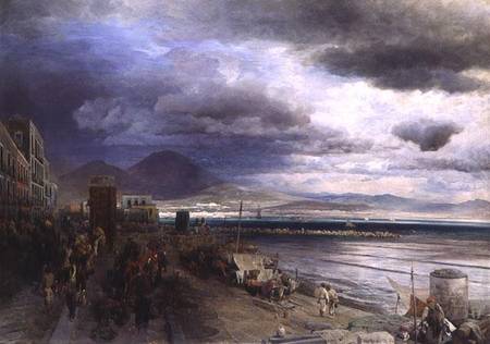 The Coast of Naples a Andreas Achenbach
