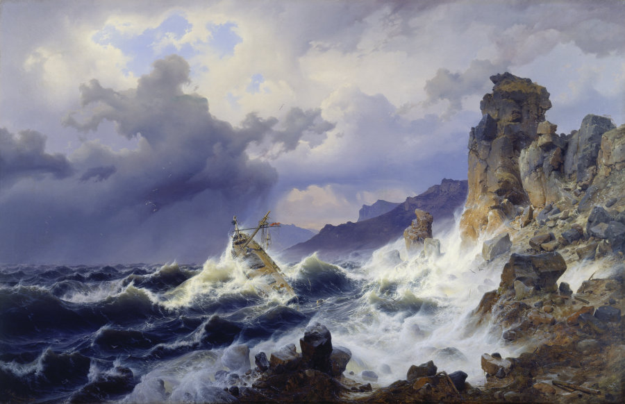Storm at Sea off the Norwegian Coast a Andreas Achenbach