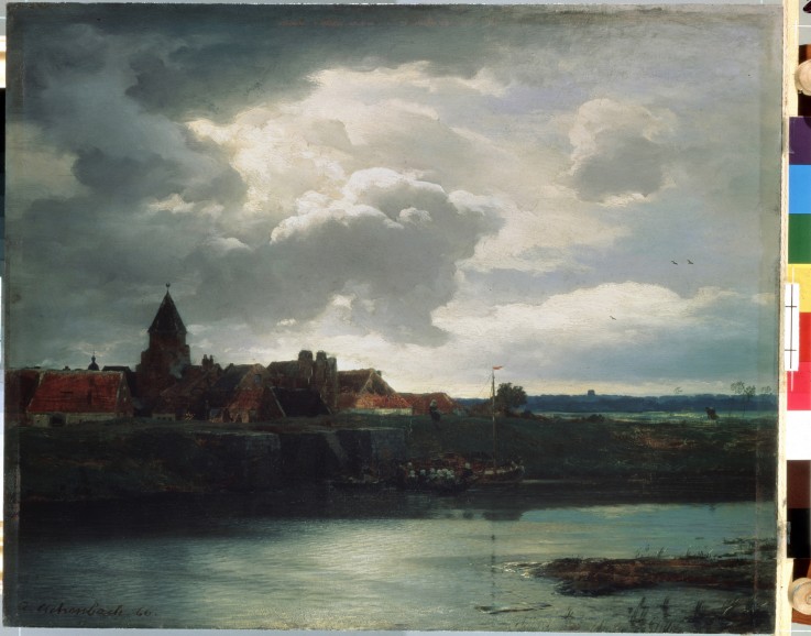 Landscape with a river a Andreas Achenbach