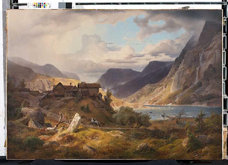 Norwegische Gebirgslandschaft a Andreas Achenbach