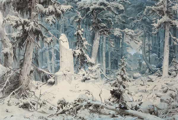 Snowy Forest a Andreas Achenbach