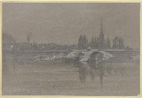 Reste der 1914 abgerissenen Alten Brücke in Frankfurt am Main