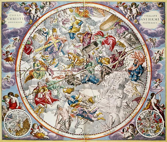Map of the Christian Constellations as depicted Julius Schiller, from ''The Celestial Atlas, or The  a Andreas Cellarius