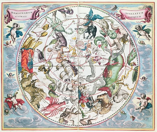 Map of the Southern Hemisphere, from ''The Celestial Atlas, or The Harmony of the Universe'' (Atlas  a Andreas Cellarius