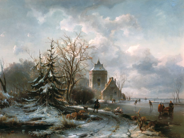 Winter Scene, 19th century a Andreas Schelfhout