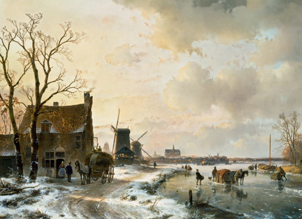 Winter scene a Andreas Schelfhout