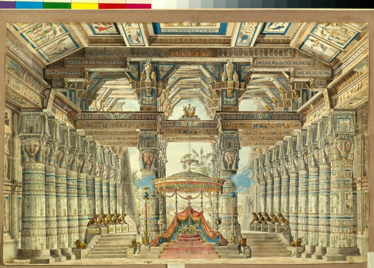 Stage design for the ballet "Caesar in Egypt" by G. Haendel a Andreas Leonhard Roller