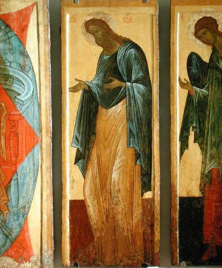St. John the Forerunner, from the Deisis tier of the Dormition Cathedral in Vladimir a Andrej Rublev