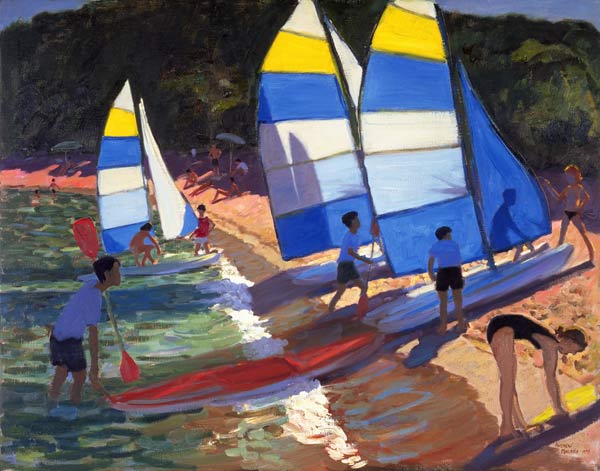 Sailboats, South of France, 1995 (oil on canvas)  a Andrew  Macara