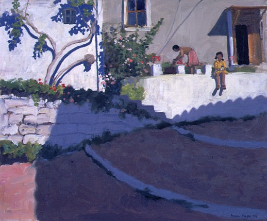 Girl with Kitten, Lesbos, 1996 (oil on canvas)  a Andrew  Macara