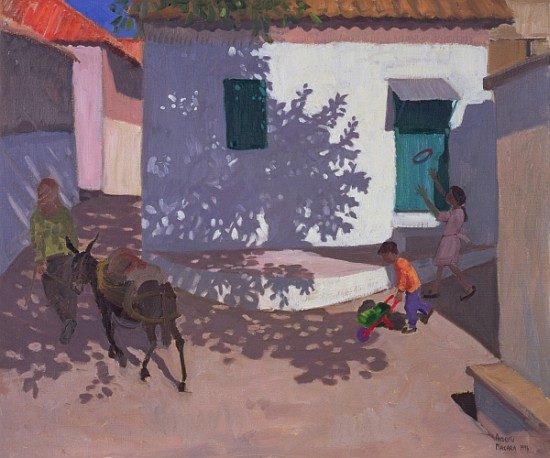 Green Door and Shadows, Lesbos, 1996 (oil on canvas)  a Andrew  Macara