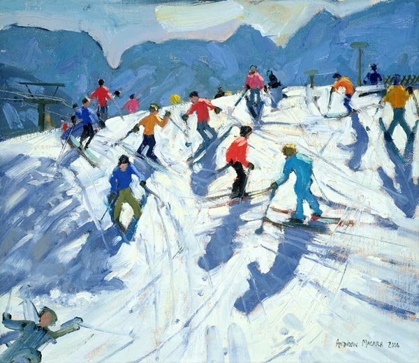 Busy Ski Slope, Lofer, 2004 (oil on canvas)  a Andrew  Macara