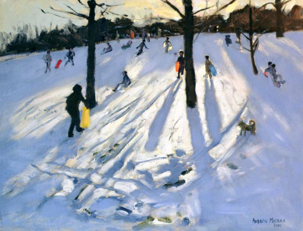 Snow, Rykneld Park, Derby, 2001 (oil on canvas)  a Andrew  Macara