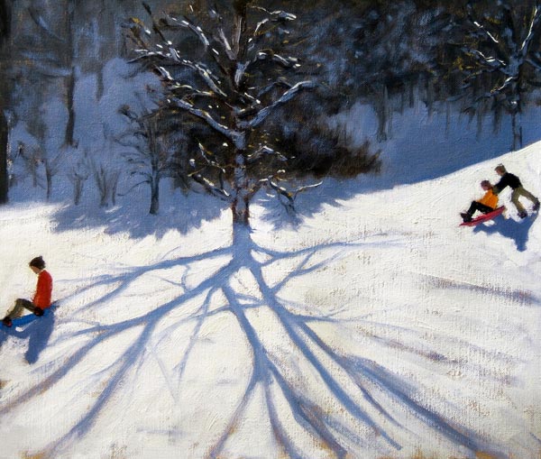 Tree and two tobogganers a Andrew  Macara