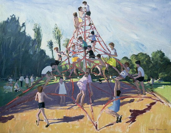 Playground, Derby, 1990 (oil on canvas)  a Andrew  Macara