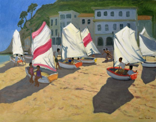 Sailboats, Costa Brava, 1999 (oil on canvas)  a Andrew  Macara