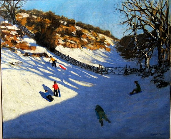Snow in the valley, near Monyash, Derbyshire a Andrew  Macara