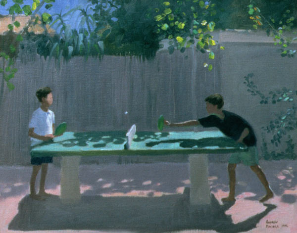 Table Tennis, France, 1996 (oil on canvas)  a Andrew  Macara