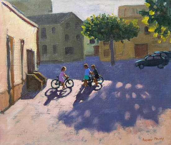 Three children with bicycles, Spain a Andrew  Macara