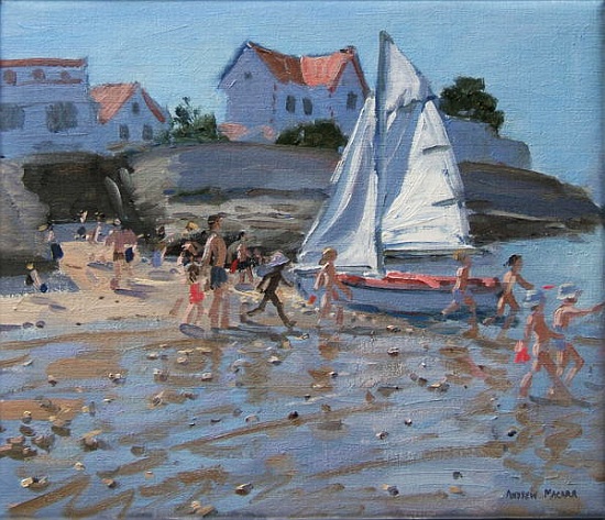 White sailboat, Palais sur Mer, France a Andrew  Macara