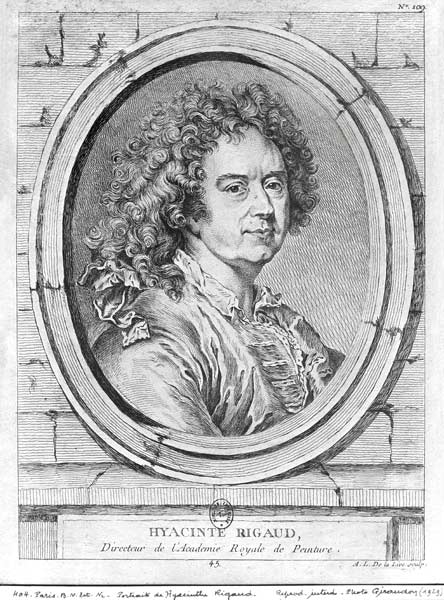 Portrait of Hyacinthe Rigaud, 1752-65 a Ange Laurent de Lalive de Jully