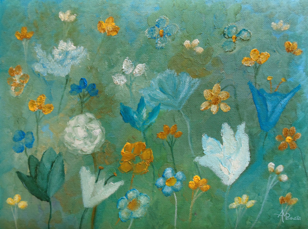 Poise In Turquoise a Angeles M. Pomata