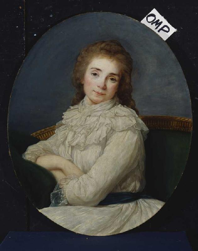 Portrait einer Dame in einem weißem Kleid. a Angelica Kauffmann