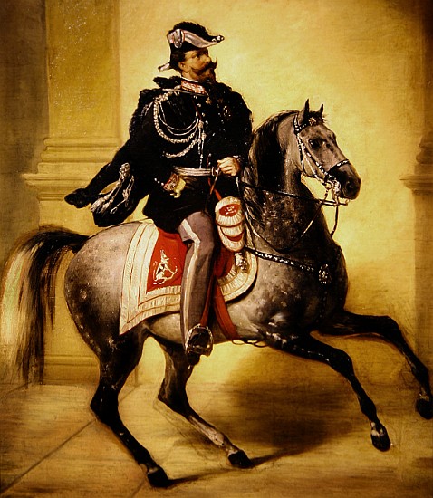 Equestrian Portrait of Victor Emmanuel II of Italy a Angelo Inganni