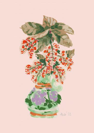 Blooming Vase In Red