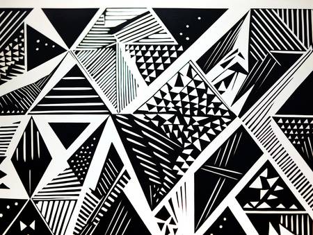 Geometria Moderna in Bianco e Nero Triangoli Artistici e Texture Affascinante