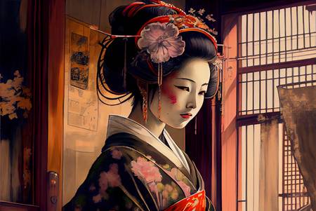 Storia intrecciata: geisha tradizionali in abiti autentici