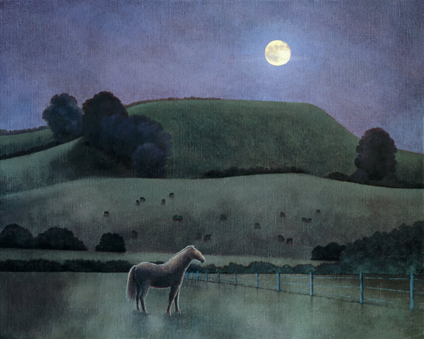 Horse in Moonlight, 2005 (oil on canvas)  a Ann  Brain