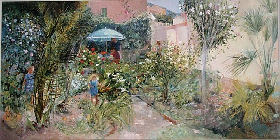 An Italian Garden, 1989 (oil on board)  a Ann  Patrick