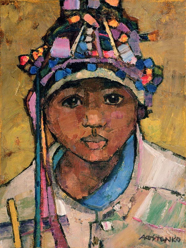 Portrait of a Boy (oil on canvas)  a Anna  Kostenko