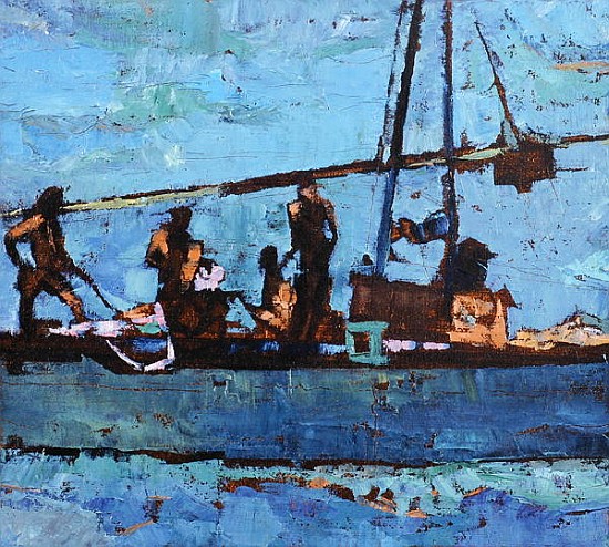 Egyptian Fishermen (oil on canvas)  a Anna  Kostenko
