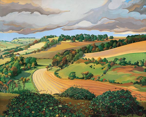 From Solsbury Hill (oil on canvas)  a Anna  Teasdale
