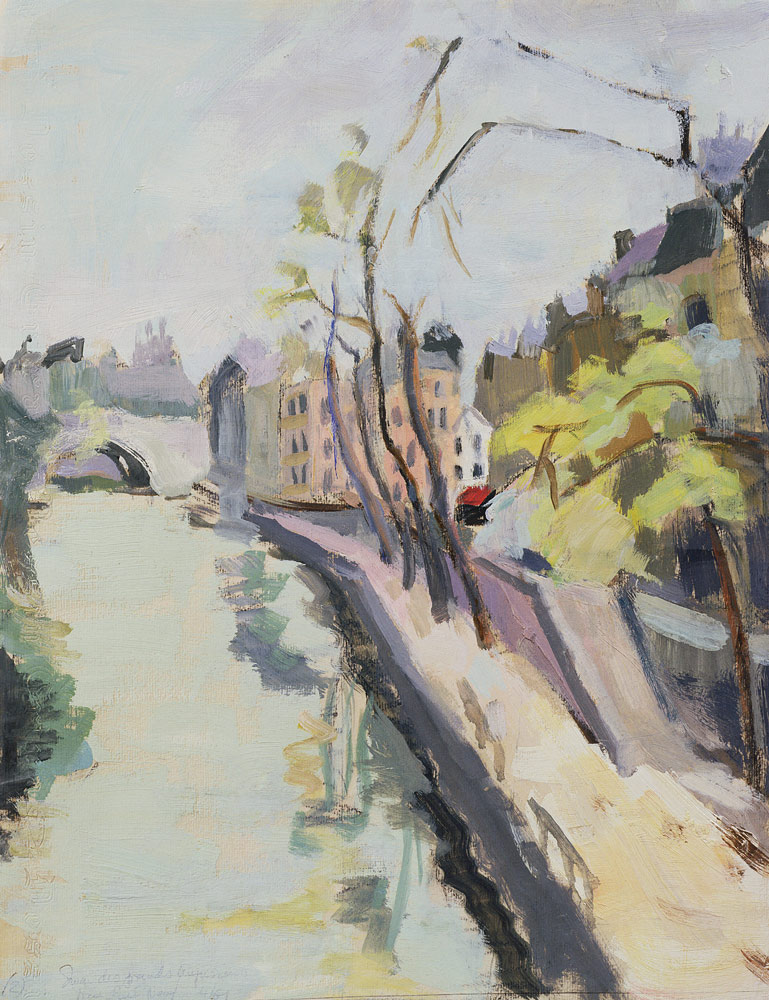 Quai des Grands Augustins, Paris, 1961 (oil on paper)  a Anne  Durham