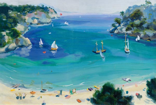 Cala Galdana, Minorca, 1979 (oil on canvas)  a Anne  Durham