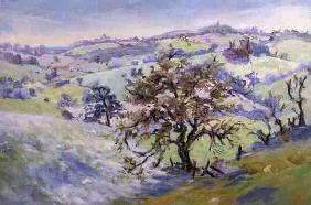 From Udimore Towards Peasmarch, Sussex, in winter (oil on canvas) 
