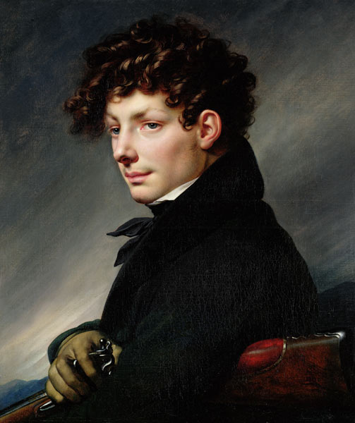 Portrait of a Young Man as a Hunter a Anne-Louis Girodet de Roucy-Trioson