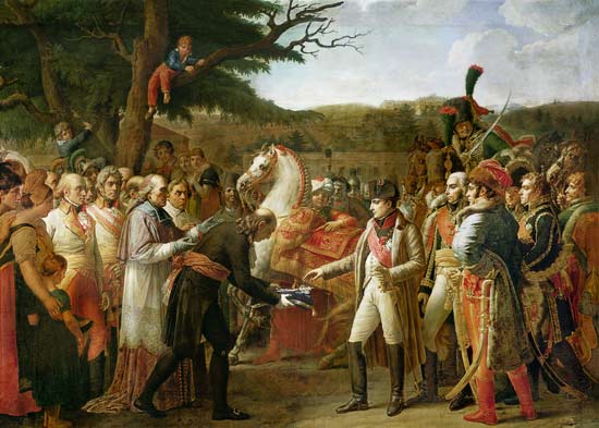 Napoleon Bonaparte (1769-1821) Receiving the Keys of Vienna at the Schloss Schonbrunn, 13th November a Anne-Louis Girodet de Roucy-Trioson