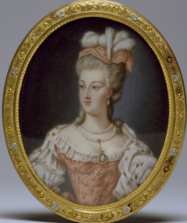 Portrait of Queen Marie Antoinette of France (1755-1793) a Anne Vallayer-Coster