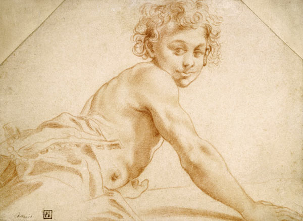 A Boy Looking Over His Shoulder a Annibale Carracci
