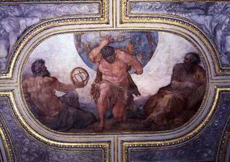 Hercules Supporting the World Flanked by Euclid and Ptolemy, from the 'Camerino' a Annibale Carracci