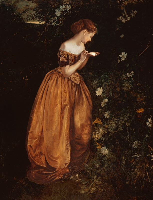 The Glow Worm (oil on canvas) a Annie Louisa Swynnerton