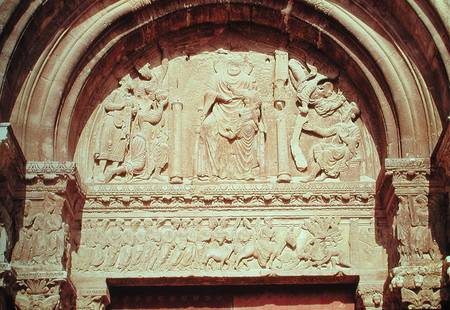 Adoration of the Magi and the Entry of Christ into Jerusalemfrom the tympanum of the left portal of a Anonym Romanisch
