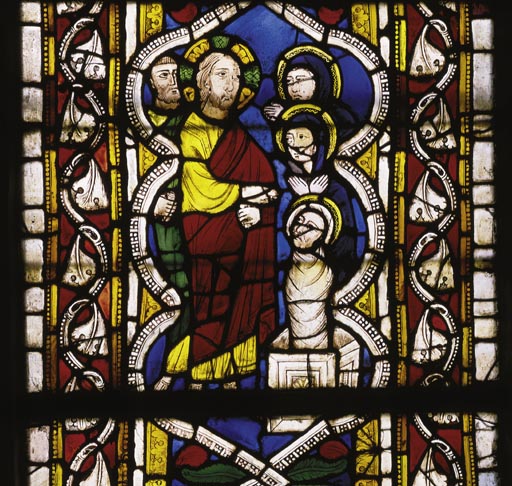 Assisi, Glasfenster, Auferweckung Lazar. a Anonimo, Haarlem