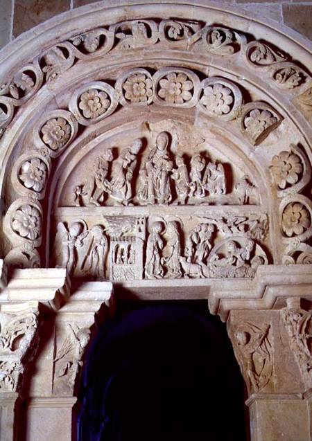 The Childhood of Christ, Tympanum of Right Portal,from the Nave a Anonym Romanisch