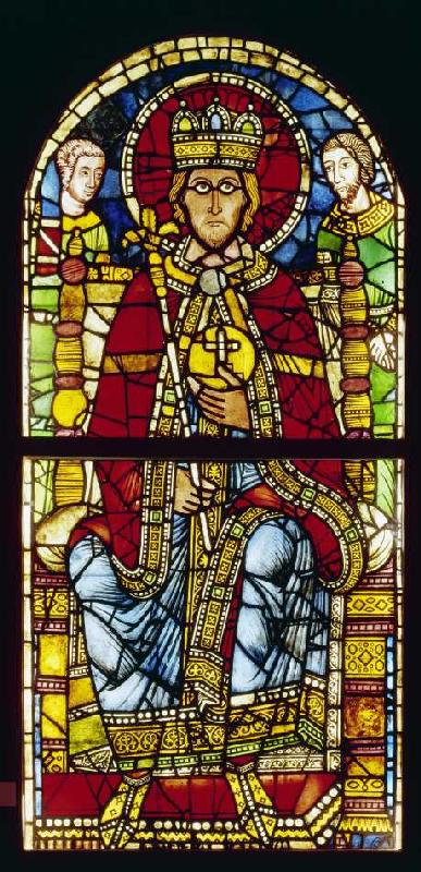 Glasfenster, Karl der Große. a Anonym Romanisch