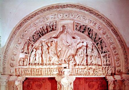 The Pentecost, from the tympanum of the central portal a Anonym Romanisch